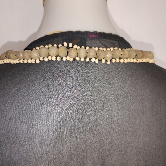 SILK CHIFFON BEADED TUNIC NWOT - Picture 6 of 9
